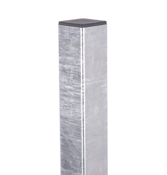 Gate post Flexo, can be used as stop or hook post, Material: raw steel, Surface: hot-dip galvanised passivated, for setting in concrete, Gate height: 800 mm, Post length: 1300 mm, Post thickness: 60 x 60 mm, 15-year warranty against rusting through