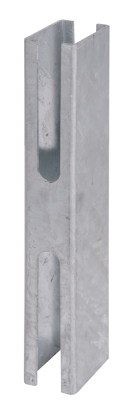 Adapter do słupka ogrodzeniowego, do przedłużenia istniejących słupków ogrodzeniowych, materiał: stal surowa, powierzchnia: cynkowana ogniowo, pasywowana, Długość: 250 mm, do słupka: 60 x 40 mm, 15 lat gwarancji na przerdzewienie