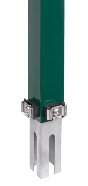 Zaunerhöhung Erhard inkl. Klemmlasche, zur einfachen Erhöhung eines vorhandenen Doppelstab-Gittermattenzaunes, Material: Stahl roh, Oberfläche: feuerverzinkt, grün kunststoffbeschichtet RAL 6005, Gesamtlänge inkl. Adapter: 965 mm, Höhe: 800 mm, für Pfosten: 60 x 60 mm, 15 Jahre Garantie gegen Durchrosten