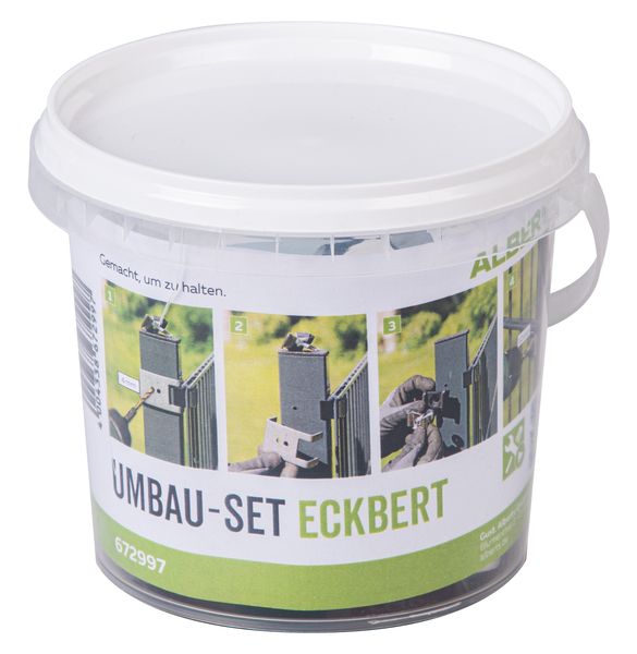 Conversion set Eckbert, from fence post to corner post, Material: plastic, colour: black, Contents per PU: 1 Set, Retail packaged