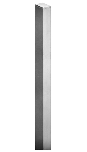 Fence post, undrilled, Material: raw steel, Surface: hot-dip galvanised, for setting in concrete, Length: 2100 mm, Post thickness: 60 x 40 mm, 15-year warranty against rusting through