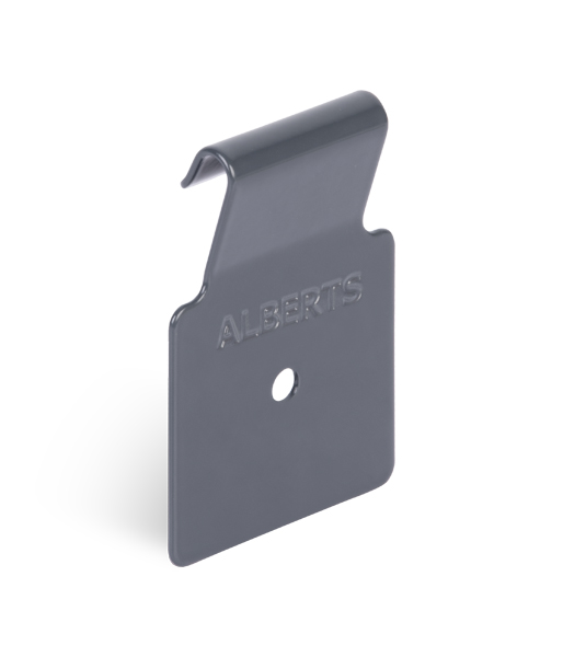 Decorative hooks for double bar grating panels, size S, Simple assembly, for creative solutions, Material: steel, sendzimir galvanised, Surface: anthracite powder-coated RAL 7016