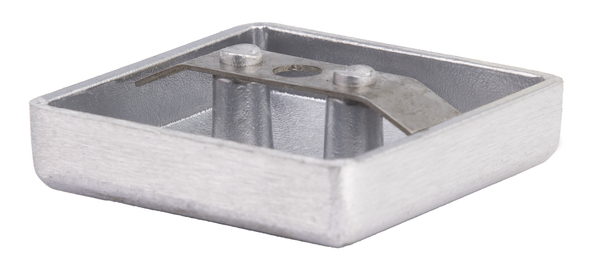Pfostenkappe für quadratische Metallpfosten, mit Feder, Material: Aluminium, Länge: 60 mm, Breite: 60 mm