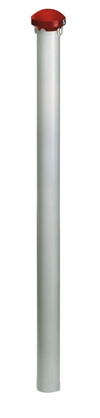 Bollard standard GAH, Material: raw steel, Surface: galvanised, white powder-coated, for setting in concrete, Post dia.: 60 mm, Height above ground: 1000 mm, Total length of post: 1400 mm, No. of eyes: 2
