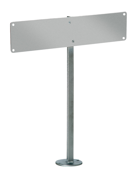 Nummernschild-Befestigung, Material: Stahl roh, Oberfläche: feuerverzinkt, zum Aufschrauben, Gesamthöhe: 555 mm, Plattenlänge: 520 mm, Plattenhöhe: 110 mm