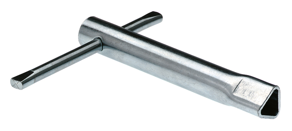 Triangular key for barrier posts with triangle lock, socket wrench, Material: raw steel, Surface: galvanised, Width: 12.5 mm