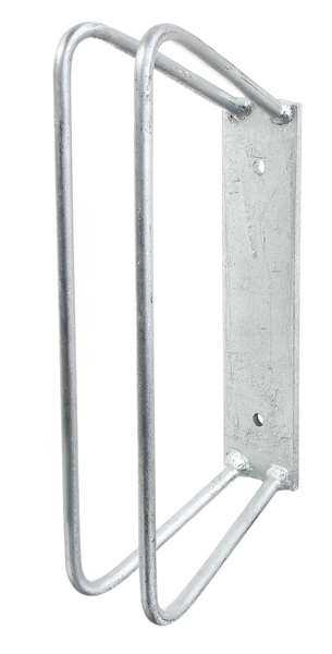Supporto singolo per mountain bike, per fissaggio a muro, Materiale: acciaio grezzo, superficie: zincata a fuoco, altezza staffa: 350 mm, 140 mm, Lunghezza piastra: 240 mm, Larghezza piastra: 60 mm, distanza centro - centro foro: 161 mm