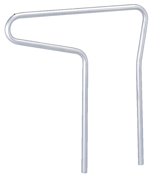 Bicycle parking rail Single, Material: raw steel, Surface: hot-dip galvanised passivated, for setting in concrete, eye-Ø: 48 mm, eye height: 1300 mm, Width: 1250 mm, Height above ground: 800 mm