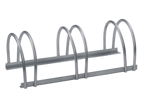 Mehrfach-Fahrradständer, freistehend, Material: Stahl roh, Oberfläche: feuerverzinkt, Länge: 700 mm, Höhe: 255 mm, Tiefe: 300 mm, Rahmenstärke: 25 x 25 mm