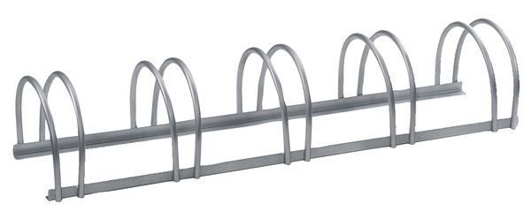 Multiple bicycle stand, free-standing, Material: raw steel, Surface: hot-dip galvanised, Length: 1300 mm, Height: 255 mm, Depth: 300 mm, Frame thickness: 25 x 25 mm