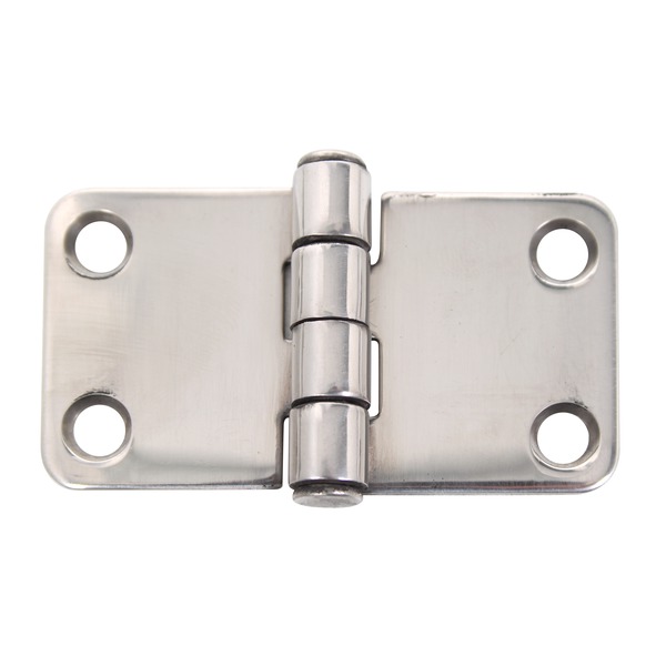 Hinge, with countersunk screw holes, Material: stainless steel, V4A / AISI 316 / DIN 1.4401, Contents per PU: 1 Piece, Length: 38 mm, Width: 68 mm, Material thickness: 2.00 mm, No. of holes: 4, Hole: Ø5.5 mm, Retail packaged