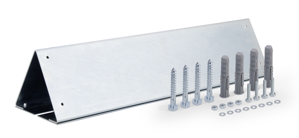 Parkbegrenzer zur Bodenmontage, mit Befestigungsmaterial für die Montage von Schildern 520 x 110 mm, Mindestabnahmemenge: 500 Stück, Material: Stahl roh, Oberfläche: feuerverzinkt, zum Aufschrauben, Länge: 525 mm, Breite: 130 mm, Höhe: 115 mm, Materialstärke: 2,00 mm, Anzahl Löcher: 4, Loch: Ø5 mm