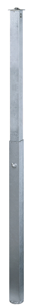 Bollard Quicky, drop-down, Material: raw steel, Surface: hot-dip galvanised passivated, for setting in concrete, Post: 70 x 70 mm, Height above ground: 1000 mm, 80 x 80 mm, Length of ground sleeve: 1100 mm