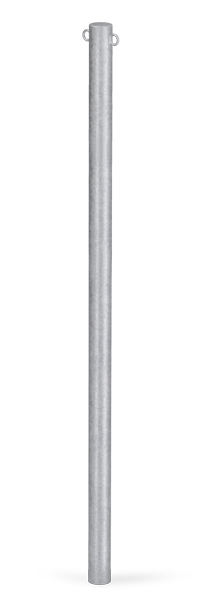 Absperrpfosten Standard SK, rund, Material: Stahl roh, Oberfläche: feuerverzinkt, zum Einbetonieren, Pfosten-Ø: 60 mm, Höhe über Boden: 1000 mm, Gesamtlänge Pfosten: 1500 mm