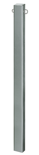 Bollard standard SK, angular, Material: raw steel, Surface: hot-dip galvanised, for setting in concrete, Post: 70 x 70 mm, Height above ground: 1000 mm, Total length of post: 1500 mm, No. of eyes: 2