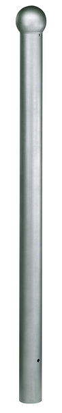 Absperrpoller Rustikal, Material: Stahl roh, Oberfläche: feuerverzinkt passiviert, zum Einbetonieren, Pfosten-Ø: 89 mm, Höhe über Boden: 1000 mm, Gesamtlänge Pfosten: 1400 mm