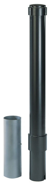 Bollard Format, Material: raw steel, Surface: hot-dip galvanised, powder-coated anthracite-metallic, for setting in concrete, Post dia.: 115 mm, Height above ground: 1000 mm, Total length of post: 1500 mm