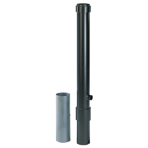 Bollard Format, Material: raw steel, Surface: hot-dip galvanised, powder-coated anthracite-metallic, for setting in concrete, removable, Post dia.: 115 mm, Height above ground: 1000 mm, Total length of post: 1200 mm, Ground sleeve dia.: 127 mm, Length of ground sleeve: 400 mm