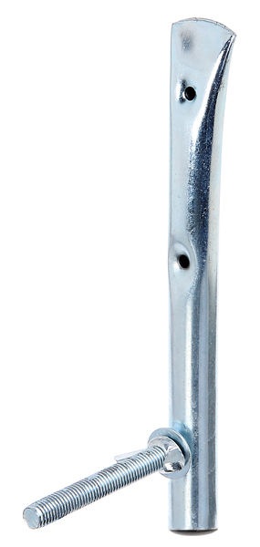 Felgenhalter, gerade, Material: Stahl roh, Oberfläche: galvanisch blau verzinkt, Tiefe: 100 mm, Höhe: 200 mm, Belastung max.: 25 kg