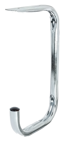 Hak sufitowy, zagięty, materiał: stal surowa, powierzchnia: ocynkowana galwanicznie, pasywowana na niebiesko, Głębokość: 155 mm, Wysokość całkowita: 255 mm, Głębokie haki: 150 mm, Wysokość haka: 70 mm, Obciążenie maks.: 20 kg, Średnica rurki: 18 mm