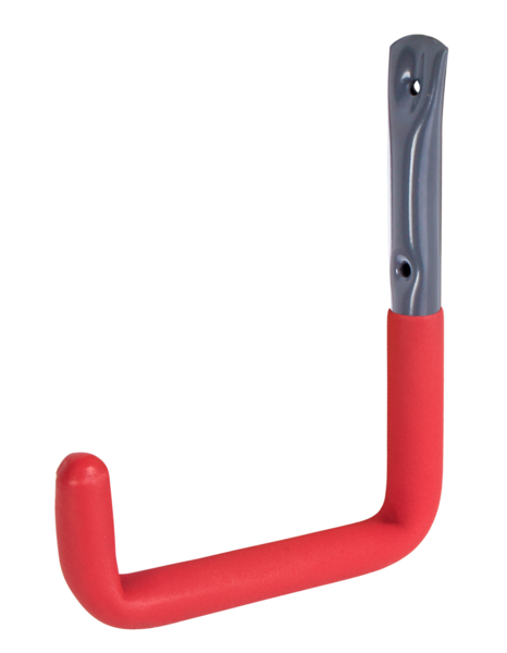 Wall hook, angled, Material: raw steel, Surface: galvanised, grey, powder-coated, Height: 215 mm, Depth: 153 mm, Height of hook: 85 mm, Max. load capacity: 40 kg, Tube Ø: 18 mm