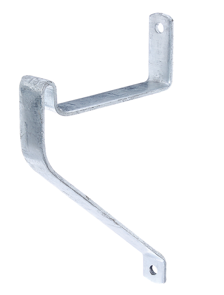 Ladder hook, angled, set of two pieces, Material: raw steel, Surface: hot-dip galvanised, Contents per PU: 2 Piece, Depth: 150 mm, Length of angle bracket: 210 mm, Height: 275 mm, Retail packaged