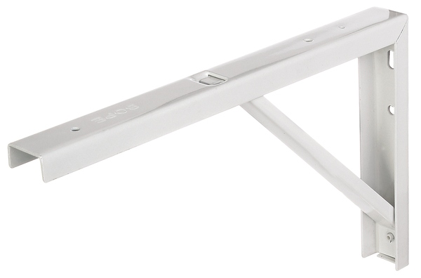 Konsole aus U-Profil, Material: Stahl roh, Oberfläche: verzinkt, weiß kunststoffbeschichtet, Höhe: 175 mm, Tiefe: 300 mm, Belastung max.: 180 kg, U-Profilbreite: 30 mm, U-Profilhöhe: 15 mm