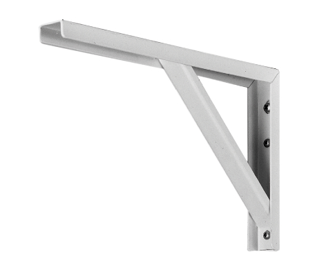 Konsole aus U-Profil, Material: Stahl roh, Oberfläche: verzinkt, weiß kunststoffbeschichtet, Höhe: 175 mm, Tiefe: 400 mm, Belastung max.: 110 kg, U-Profilbreite: 30 mm, U-Profilhöhe: 15 mm