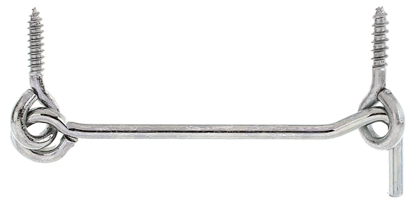 Sturmhaken, mit Ösen, Material: Stahl roh, Oberfläche: galvanisch verzinkt, Dickschichtschutz, zum Einschrauben, Inhalt pro PE: 1 St., Länge: 100 mm, Haken-Ø: 4 mm, SB-verpackt