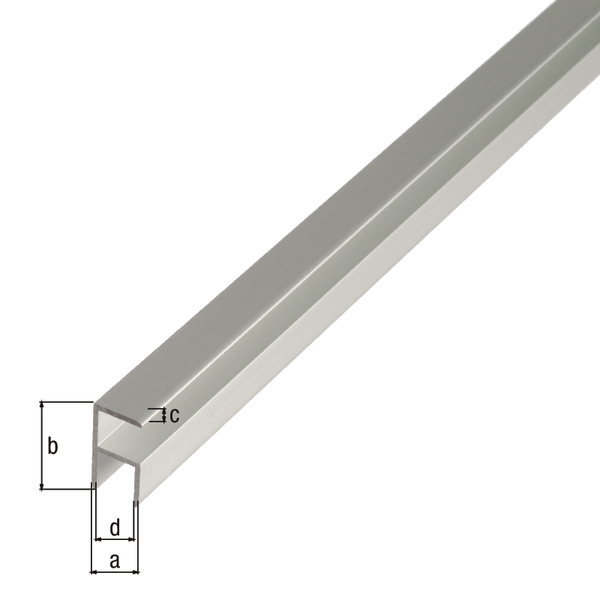 Corner profile, self-adhesive, Material: Aluminium, Surface: silver anodised, Width: 8.9 mm, Height: 20 mm, Material thickness: 1.5 mm, Clear width: 5.9 mm, Length: 1000 mm