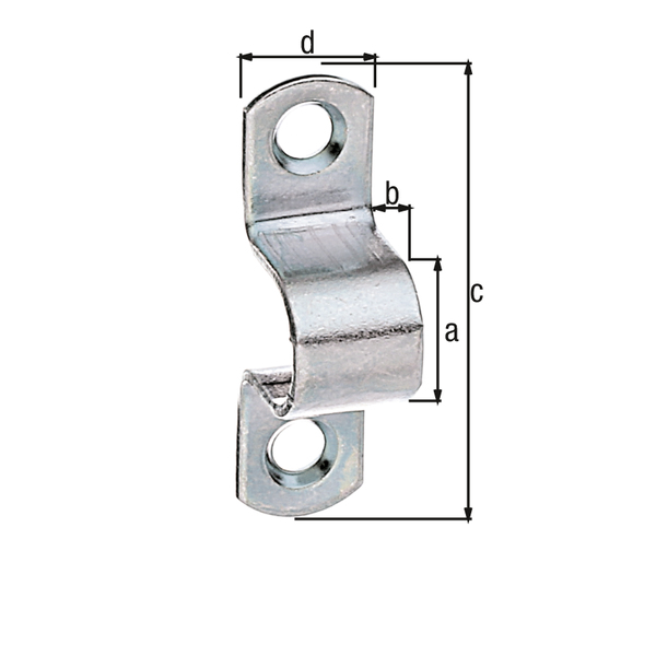 Gâche, avec trous de vis fraisés, Matériau: Acier brut, Finition: galvanisée passivée, avec trous de vis fraisés, largueur: 9 mm, Hauteur d'ouverture: 12 mm, Longueur totale: 37 mm, Largeur totale: 10 mm, Nombre de trous: 2, Trou: Ø3,8 mm, CutCase