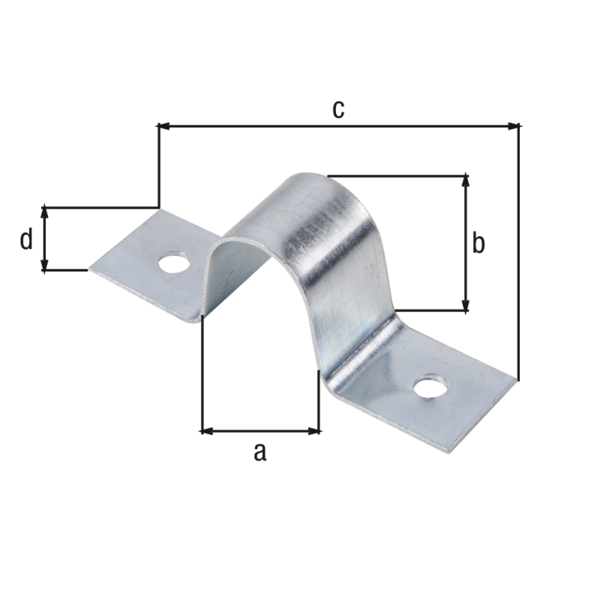 Schlaufe, Material: Stahl roh, Oberfläche: galvanisch blau verzinkt, lichte Länge: 18 mm, lichte Höhe: 23 mm, Gesamtlänge: 69 mm, Gesamtbreite: 18 mm, Anzahl Löcher: 2, Loch: Ø5 mm