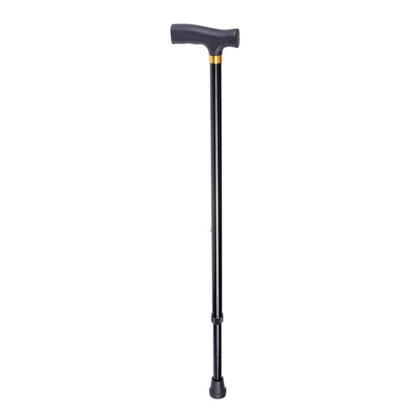 Cane, adjustable, Material: cane: aluminium, grip: wood, colour: black, adjustable from: 770 - 1000, Tube Ø: 19 mm, Max. load capacity: 110 kg, Retail packaged