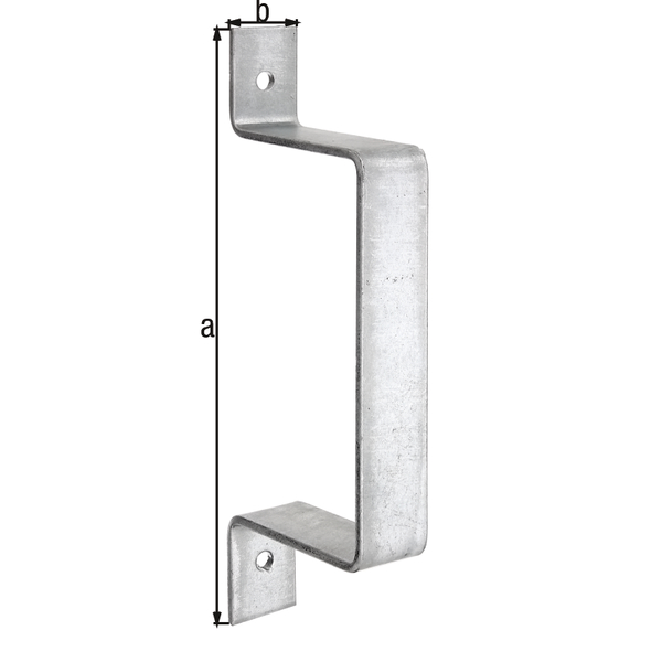 Conector para cercados, Material: Acero crudo, Superficie: galvanizado en caliente, Anchura: 40 mm, Altura: 320 mm, Espesura del material: 5,00 mm, Número de agujeros: 2, Perforación: Ø11 mm