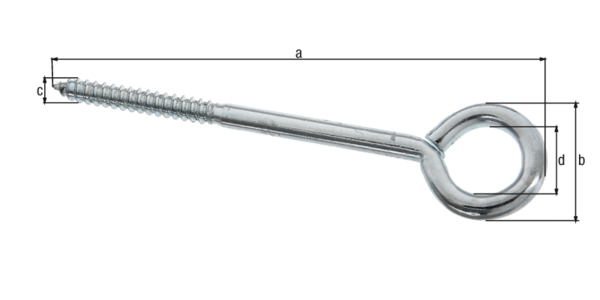 Anneau de fixation, Matériau: Acier brut, Finition: zinguée, à visser, Longueur: 160 mm, 36 mm, Filetage-Ø: 8 mm, 22 mm, Longueur filetée: 60 mm