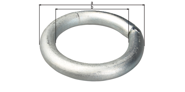 Anello di fissaggio, Materiale: acciaio grezzo, superficie: zincata blu, Ø esterno: 65 mm, 45 mm, Spessore del materiale: 9,00 mm