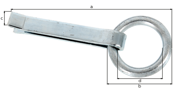 Mounting ring, Material: raw steel, Surface: blue galvanised, for fixing in a wall, Length: 170 mm, External dia.: 65 mm, Width: 15 mm, Inner dia.: 45 mm, Square bar: 5 x 5 mm, Material thickness: 10.00 mm