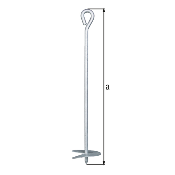 Ground anchor, Material: raw steel, Surface: hot-dip galvanised, Length: 525 mm, Type: for screwing in, Volute Ø: 100 mm, SAP bill of materials