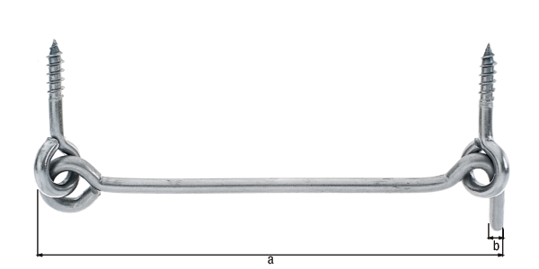 Крючок , с проушинами, Материал: Нержавеющая сталь, для вкручивания, Длина: 120 мм, Крюк-Ø: 4,2 мм