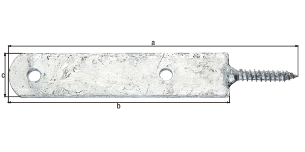 Fence rail connector, Material: raw steel, Surface: hot-dip galvanised, for screwing on, Total length: 210 mm, Length of plate: 150 mm, Total width: 30 mm, Material thickness: 4.00 mm, Wooden thread Ø: 8 x 60 mm, No. of holes: 2, Hole: Ø8.5 mm