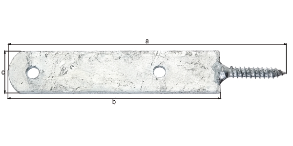 Raccord pour clôture, Matériau: Acier brut, Finition: galvanisée à chaud, à visser, Longueur totale: 210 mm, Longueur de l'attache: 150 mm, Largeur totale: 30 mm, Épaisseur: 4,00 mm, Filetage à bois-Ø: 8 x 60 mm, Nombre de trous: 2, Trou: Ø8,5 mm