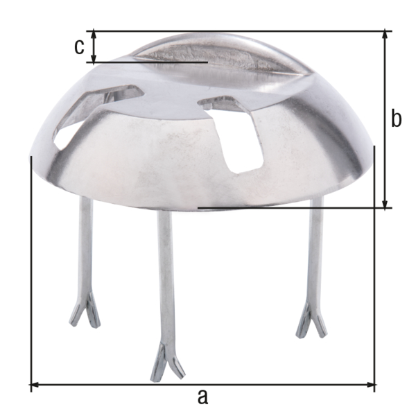 Tope de pórtico, con agujeros oblongos, Material: Fundición de aluminio, para empotrar en hormigón, Diámetro: 205 mm, Altura: 65 mm, 17 mm, dimensión de la partida para hormigonar: 125 mm, Número de agujeros: 1, Perforación: 50 x 20 mm