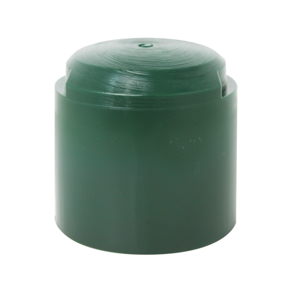 Outil de frappe pour ancre à enfoncer pour poteaux en bois ronds, Matériau: Plastique, couleur vert, Diamètre: 95 mm, Hauteur totale: 90 mm, Version: forme fermée, Profondeur d'introduction: 60 mm