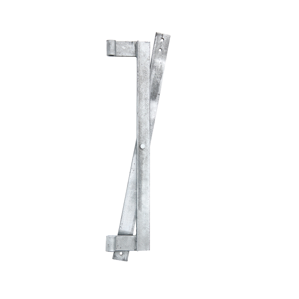 Lifting gate fitting for wooden gates, for uneven terrain, Material: raw steel, Surface: hot-dip galvanised, Length: 700 mm, Flat iron: 45 x 6 mm, Castor Ø: 80 mm, Roller dia.: 16 mm