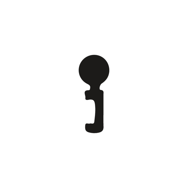 Key for box locks, Material: die-cast zinc, Upsweep: 1