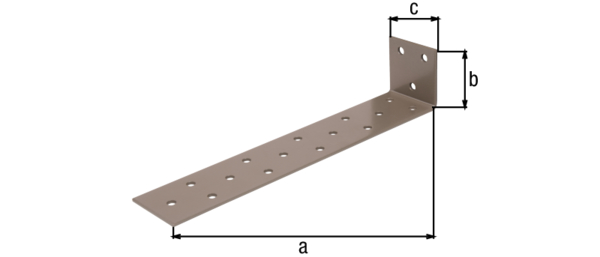 DURAVIS® Flat steel concrete anchor, Material: steel, sendzimir galvanised, Surface: pearl beige duplex-coated RAL 1035, for setting in concrete, with CE marking in accordance with ETA-08/0165, Depth: 205 mm, Height: 40 mm, Width: 40 mm, Material thickness: 2.00 mm, No. of holes: 18, Hole: Ø5 mm, 20-year warranty against rusting through, CutCase