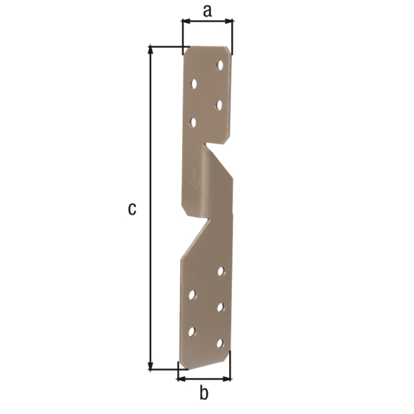 DURAVIS® Rafter purlin anchor, multifunctional, Material: steel, sendzimir galvanised, Surface: pearl beige duplex-coated RAL 1035, with CE marking in accordance with ETA-14/0105, Width: 33 mm, Depth: 33 mm, Height: 170 mm, Approval: Europ.techn.app. ETA-14/0105, Material thickness: 2.00 mm, No. of holes: 9, Hole: Ø5 mm, 20-year warranty against rusting through