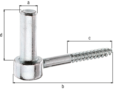 Hook for screwing in, type J, Material: raw steel, Surface: galvanised, thick-film passivated, Size back set-Ø: 16 mm, Length: 110 mm, Thread length: 52 mm, Length of pin: 45 mm, Wooden thread Ø: 10 mm