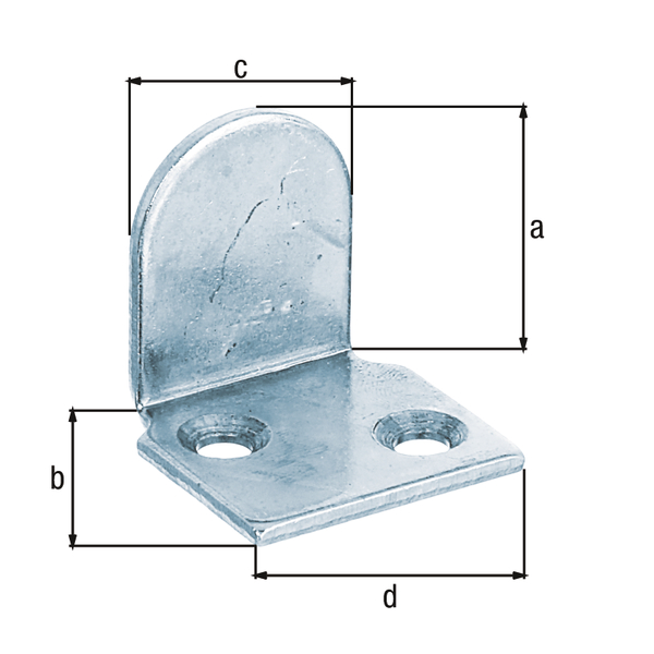 Tope de postigo de ventana acodado, con agujeros para atornillar avellanados, Material: Acero crudo, Superficie: galvanizado, para atornillar, Altura: 30 mm, Profundidad: 28 mm, Anchura: 25 mm, Anchura total: 30 mm, Espesura del material: 2,50 mm, Número de agujeros: 2, Perforación: Ø5,5 mm