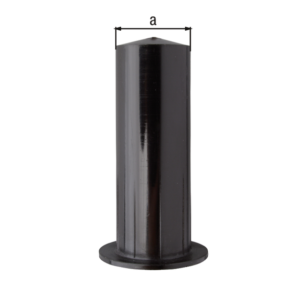 Adaptador para gozne, apto para todos los goznes con espiga de Ø12 mm, Material: PVC, color: negro, 14 mm